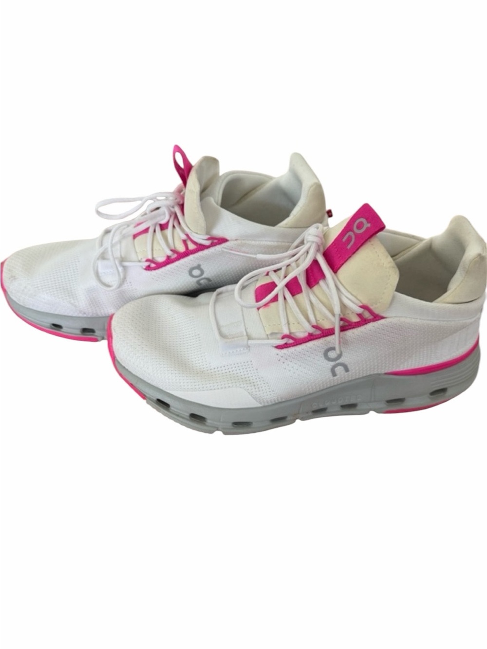 On Running Women's White and Pink‎ Athletic Running Shoes